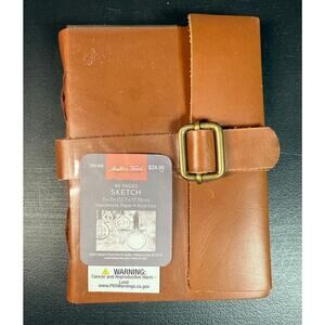 Master's Touch 5x7 Inch 80 Page Handmade Paper Sketch Book Leather Strap Holder